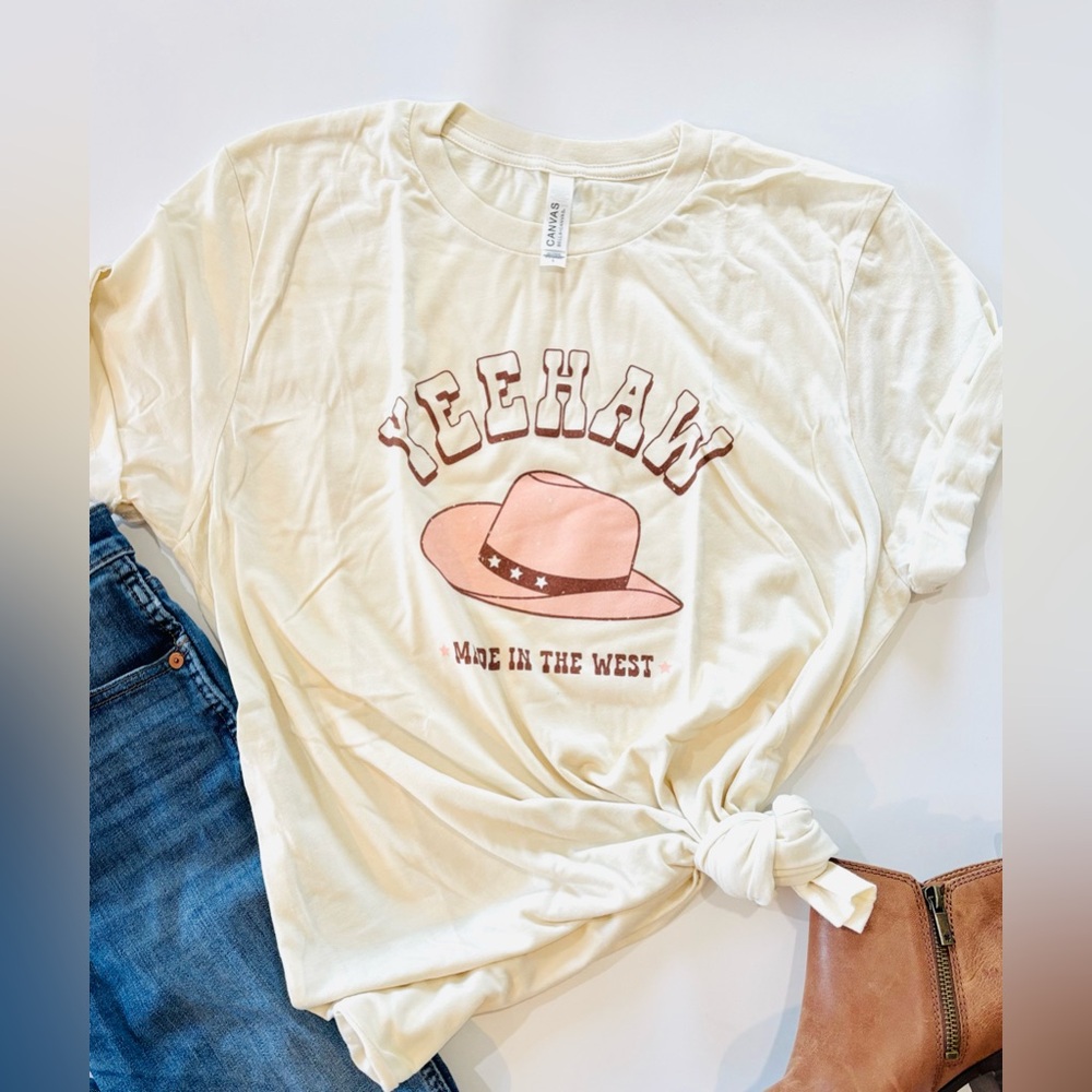 Cream Yeehaw Graphic T-Shirt